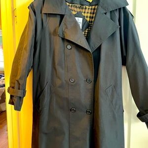 Rain winter long black coat